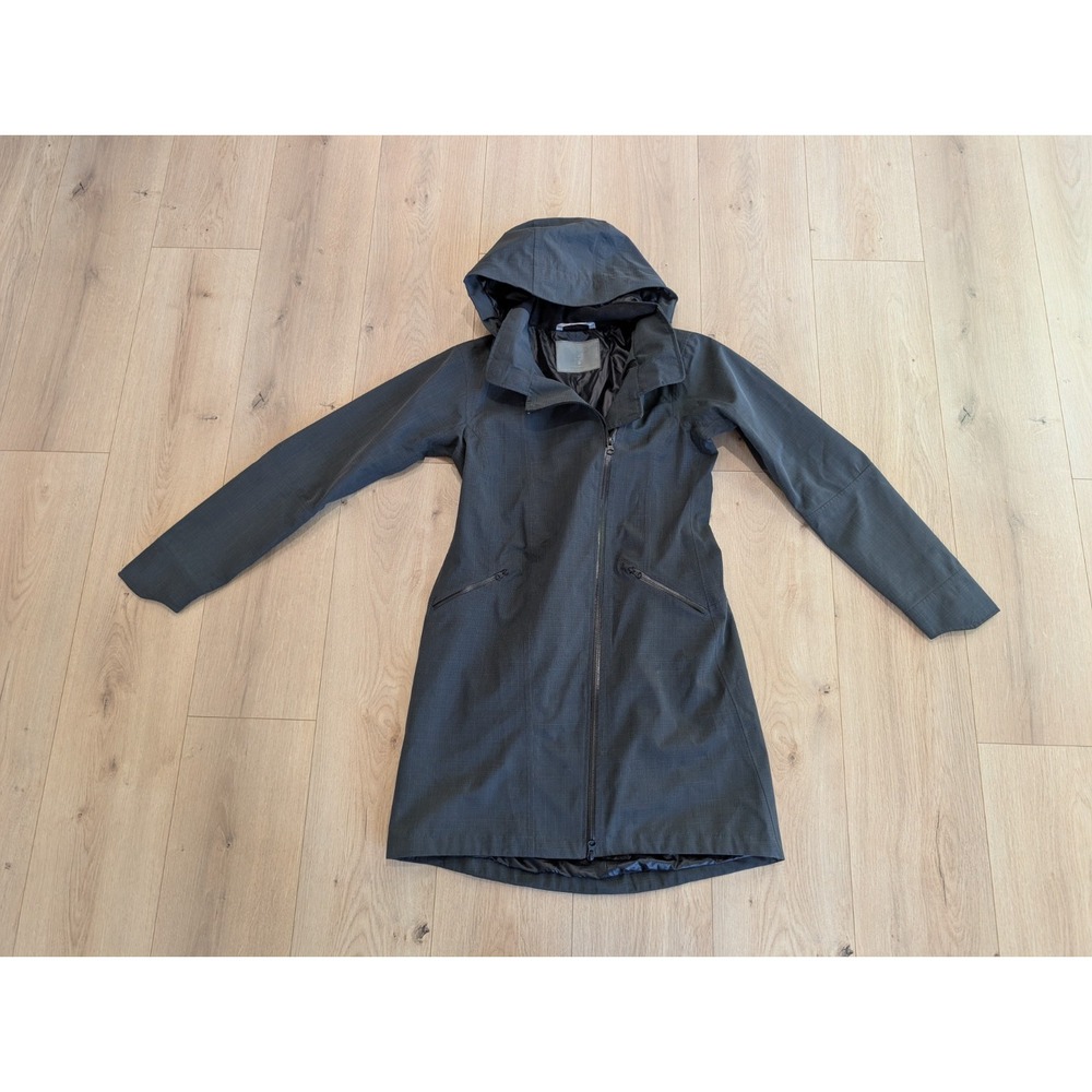 ATHLETA Womens XS Wetland Trench Charcoal Gray Hoodie Jacket Coat $228